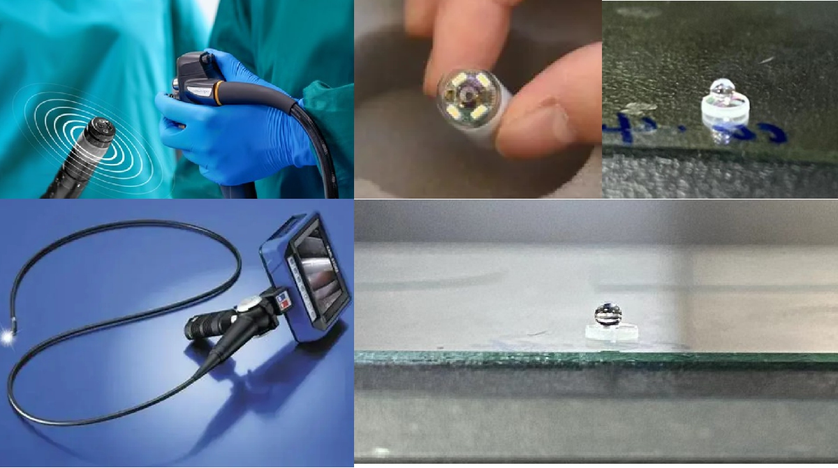 Medical endoscope hydrophobic lenses